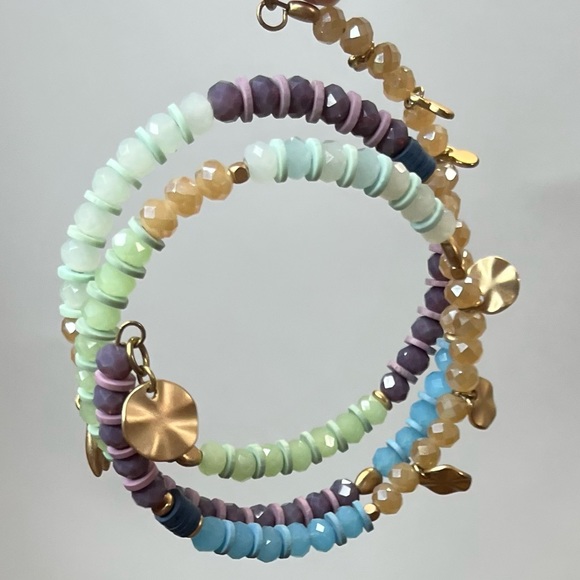 Beaded Wrap Bracelet w/ Charms - Picture 5 of 11